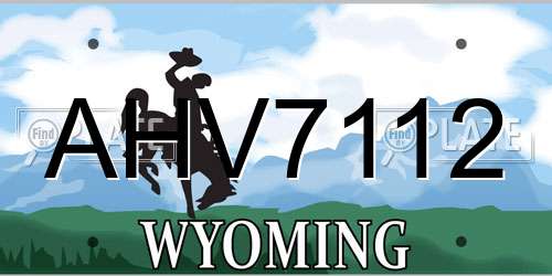 AHV7112 Wyoming License Plate