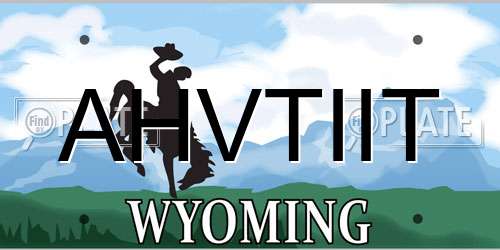 AHVTIIT Wyoming License Plate
