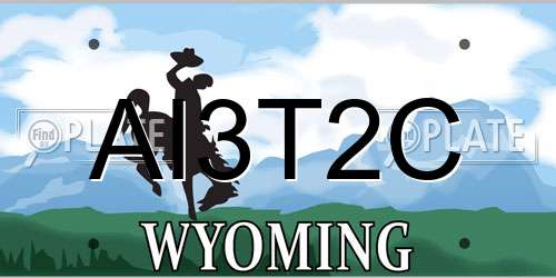 AI3T2C Wyoming License Plate