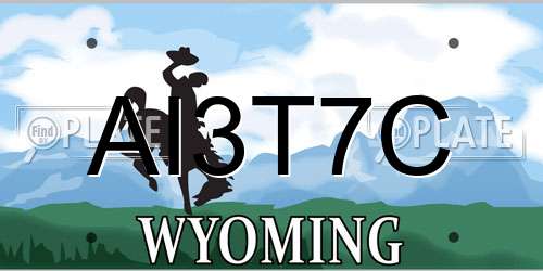AI3T7C Wyoming License Plate