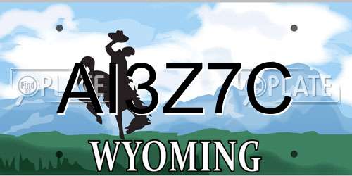 AI3Z7C Wyoming License Plate