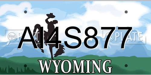 AI4S877 Wyoming License Plate
