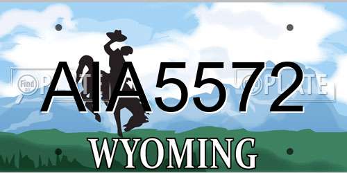 AIA5572 Wyoming License Plate