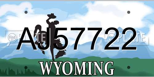 AJ57722 Wyoming License Plate