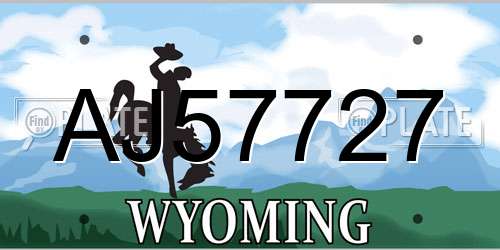 AJ57727 Wyoming License Plate