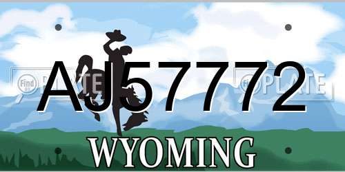 AJ57772 Wyoming License Plate