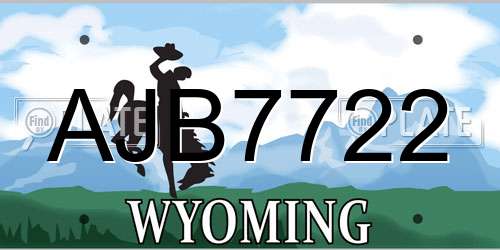 AJB7722 Wyoming License Plate