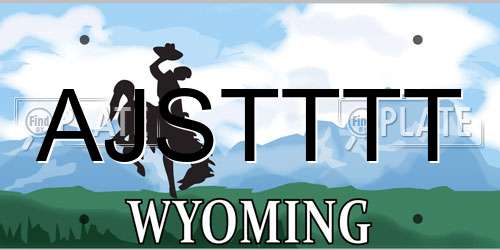 AJSTTTT Wyoming License Plate