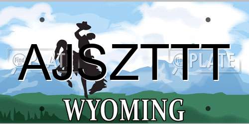 AJSZTTT Wyoming License Plate