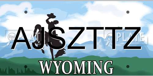 AJSZTTZ Wyoming License Plate