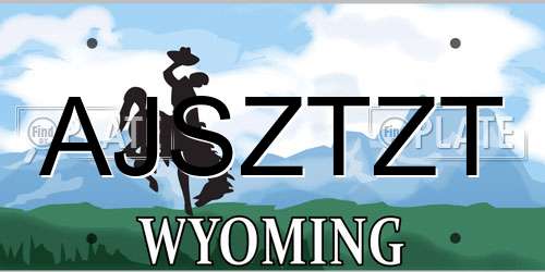 AJSZTZT Wyoming License Plate