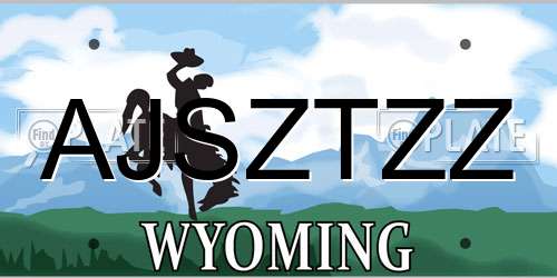 AJSZTZZ Wyoming License Plate