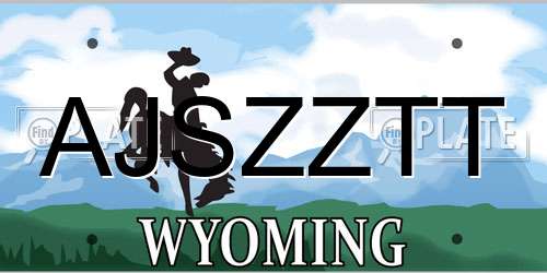 AJSZZTT Wyoming License Plate