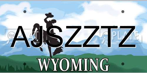 AJSZZTZ Wyoming License Plate