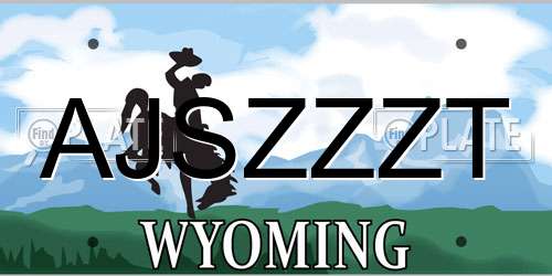 AJSZZZT Wyoming License Plate
