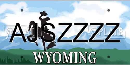 AJSZZZZ Wyoming License Plate