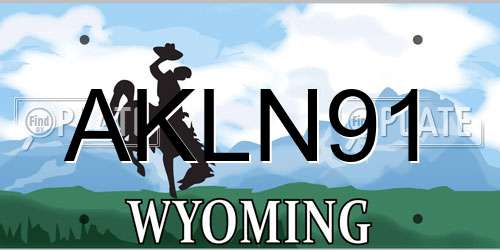 AKLN91 Wyoming License Plate