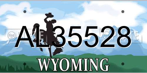 AL35528 Wyoming License Plate