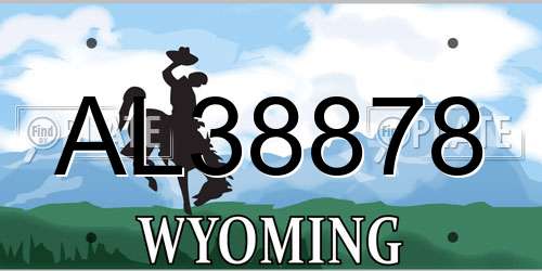 AL38878 Wyoming License Plate