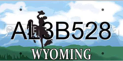 AL3B528 Wyoming License Plate