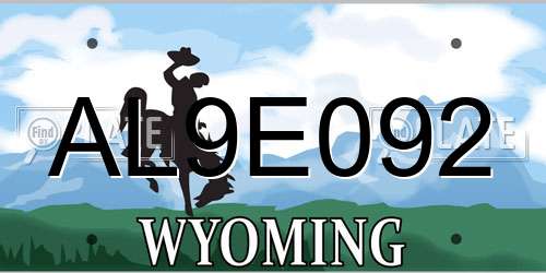 AL9E092 Wyoming License Plate