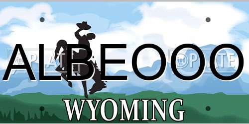 ALBEOOO Wyoming License Plate
