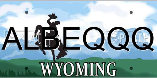 ALBEQQQ Wyoming License Plate