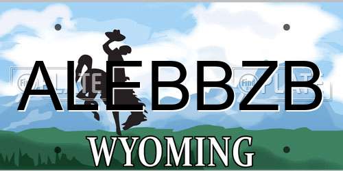 ALEBBZB Wyoming License Plate