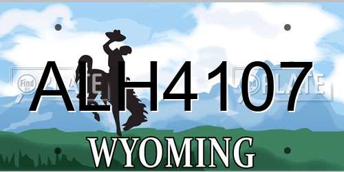 ALH4107 Wyoming License Plate