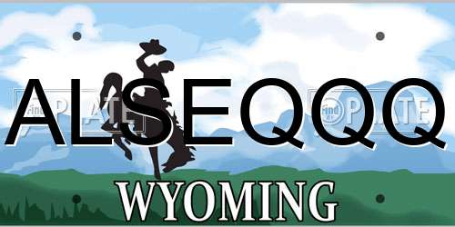 ALSEQQQ Wyoming License Plate