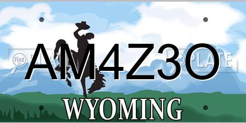 AM4Z3O Wyoming License Plate