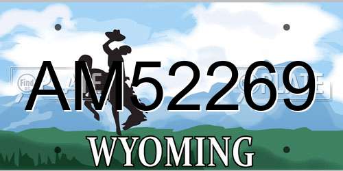 AM52269 Wyoming License Plate