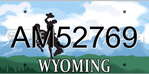 AM52769 Wyoming License Plate