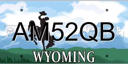AM52QB Wyoming License Plate
