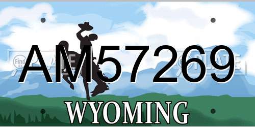 AM57269 Wyoming License Plate