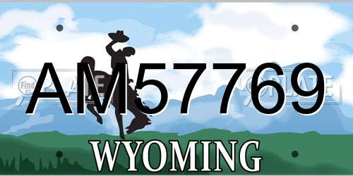 AM57769 Wyoming License Plate