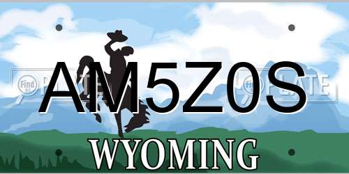 AM5Z0S Wyoming License Plate