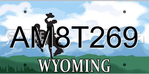 AM8T269 Wyoming License Plate