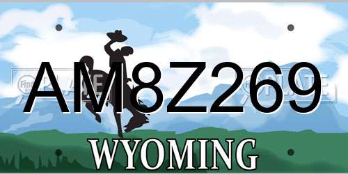 AM8Z269 Wyoming License Plate