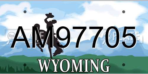 AM97705 Wyoming License Plate