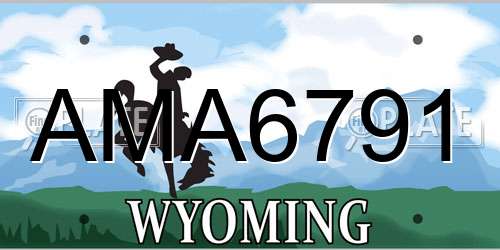 AMA6791 Wyoming License Plate