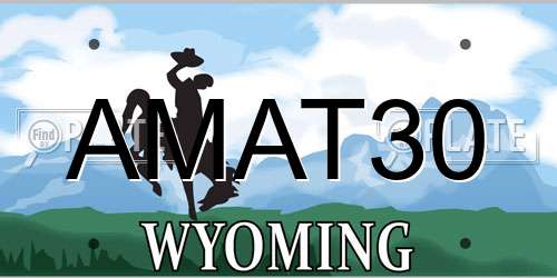 AMAT30 Wyoming License Plate