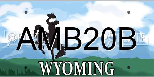 AMB20B Wyoming License Plate