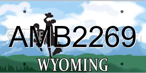 AMB2269 Wyoming License Plate