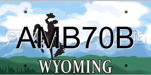 AMB70B Wyoming License Plate