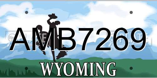 AMB7269 Wyoming License Plate
