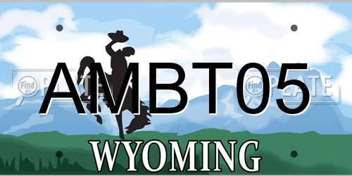 AMBT05 Wyoming License Plate