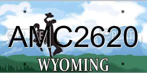 AMC2620 Wyoming License Plate