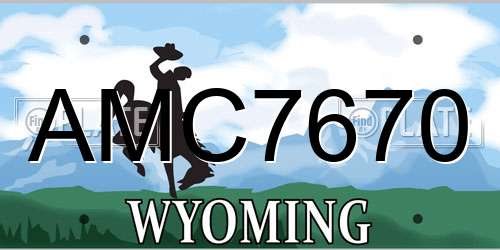 AMC7670 Wyoming License Plate
