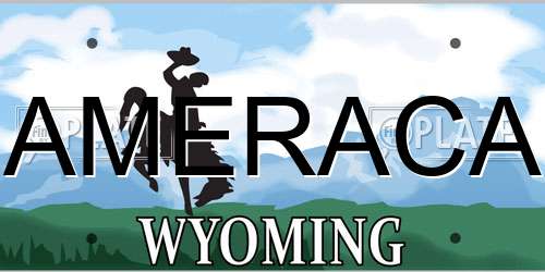 AMERACA Wyoming License Plate